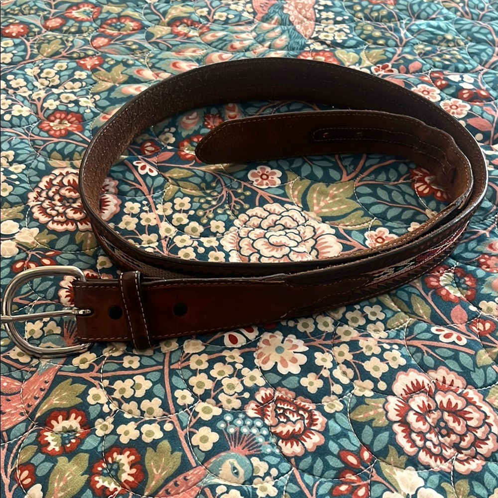 Vintage Silver Creek Western Men's Brown Leather Belt